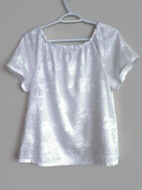 Flowy Italian Blouse - 100% Cotton - Size L - Terzo Millennio